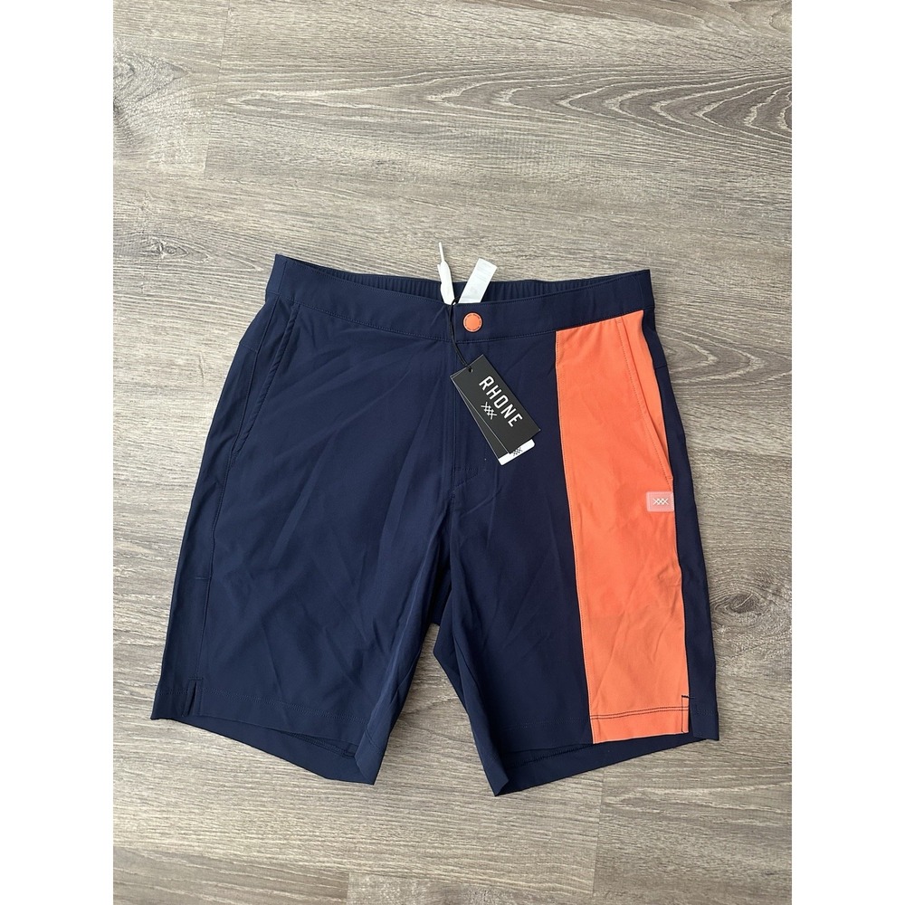 Rhône Barrier Swim Small Standard Fit Lined Navy/emberglow